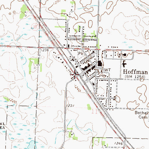 Topographic Map of Hoffman, MN