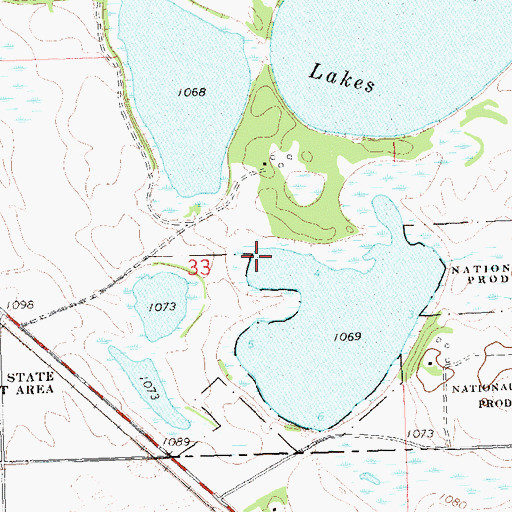 Topographic Map of Niemackl Lake Park Campground, MN