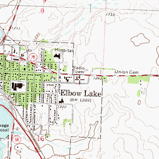 Topographic Map of Viking Estates Mobile Home Park, MN