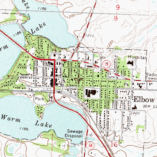 Topographic Map of First Presbyterian Church, MN