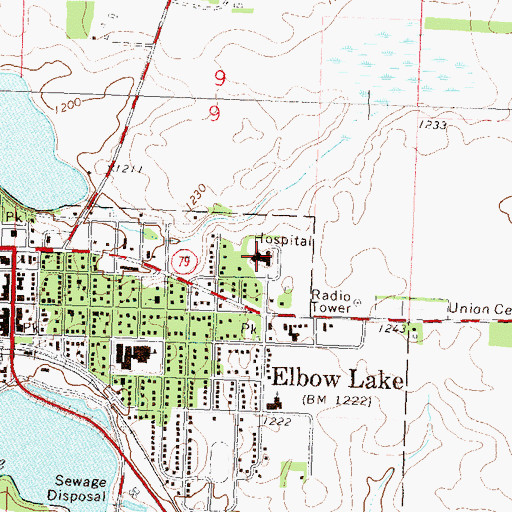 Topographic Map of Prairie Ridge Hospital and Health Services, MN