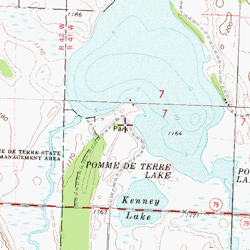 Topographic Map of Tipsinah Mounds Park Campground, MN