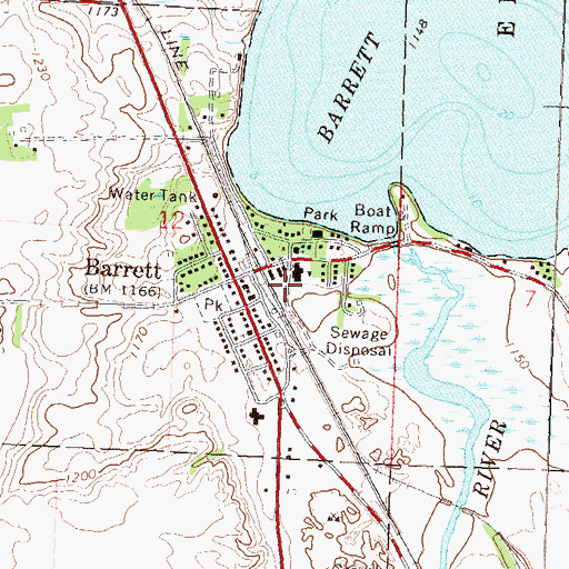 Topographic Map of Barrett, MN