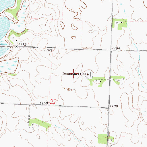 Topographic Map of Immanuel Lutheran Cemetery, MN