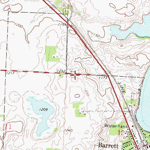 Topographic Map of Union Cemetery, MN