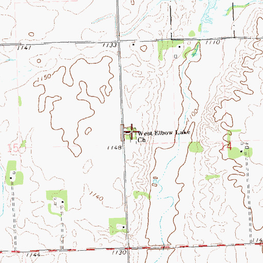 Topographic Map of West Elbow Lake Lutheran Cemetery, MN