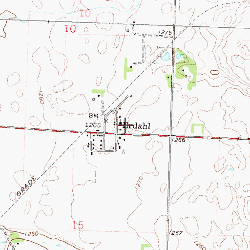 Topographic Map of Erdahl Lutheran Church, MN