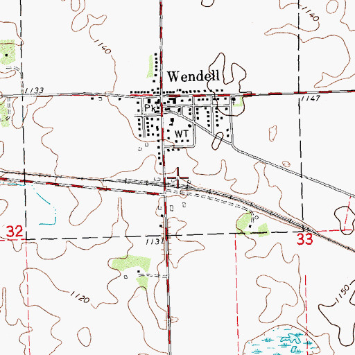 Topographic Map of Wendell, MN