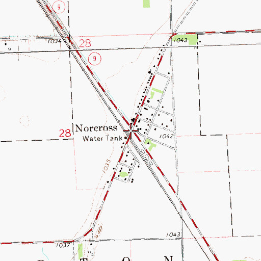Topographic Map of Norcross Post Office, MN