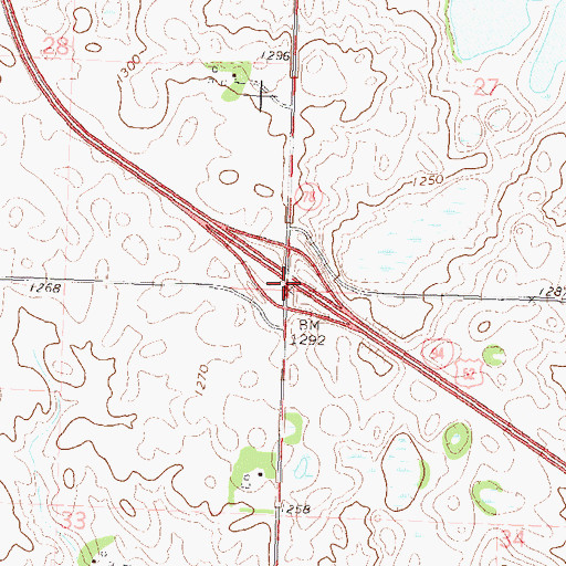 Topographic Map of Interchange 77, MN