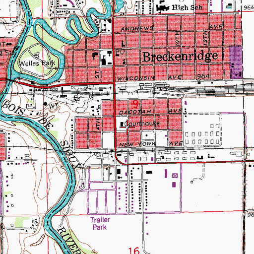 Topographic Map of Wilkin County Sheriff's Office, MN