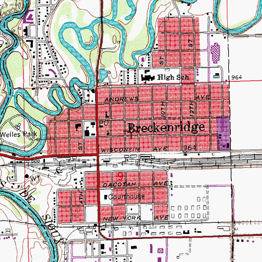 Topographic Map of Wilkin County Museum, MN