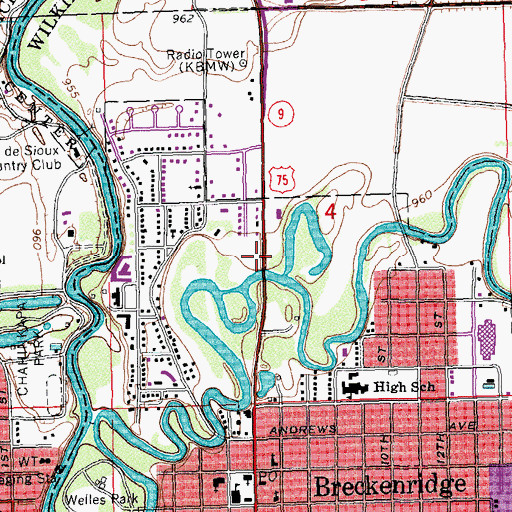 Topographic Map of Kindom Hall of Jehovahs Witnesses, MN