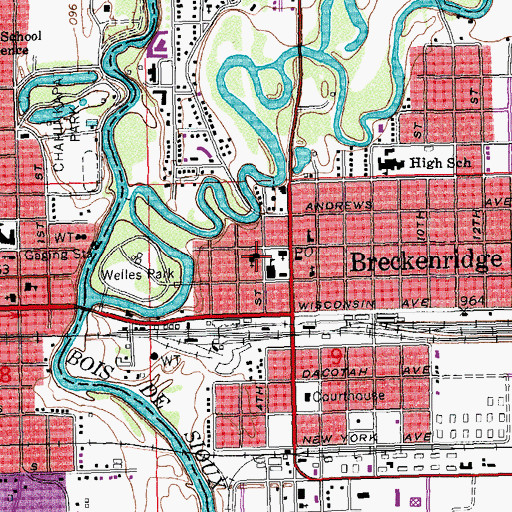 Topographic Map of Saint Mary's Catholic Church, MN