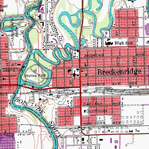 Topographic Map of Saint Mary's School, MN