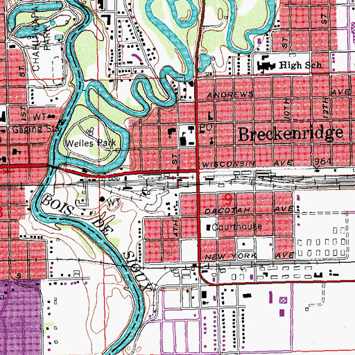 Topographic Map of Railroad Park, MN