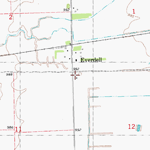 Topographic Map of Everdell Post Office (historical), MN