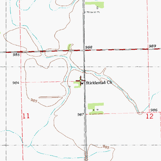 Topographic Map of Stiklestad Cemetery, MN
