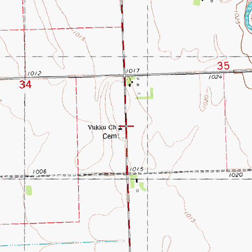Topographic Map of Vukka Lutheran Church, MN