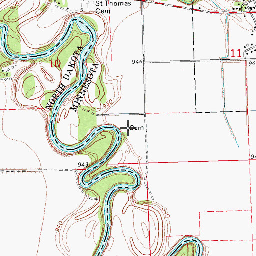 Topographic Map of McCauleyville Cemetery, MN