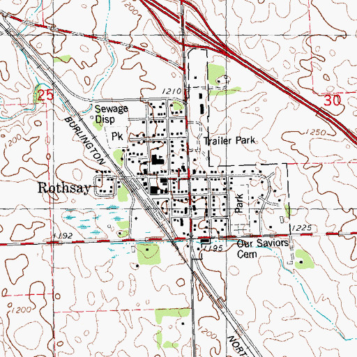Topographic Map of Our Savior's Church, MN
