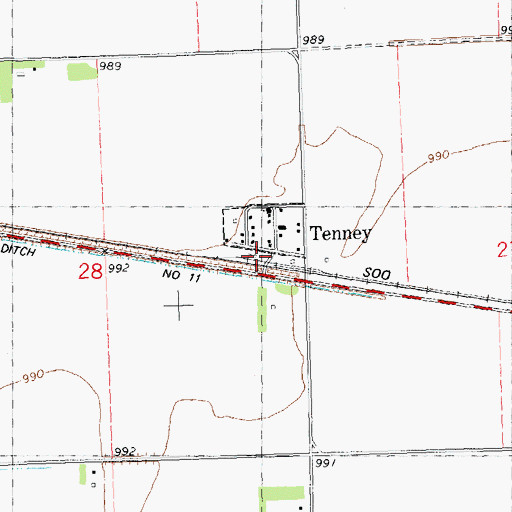 Topographic Map of Tenney, MN