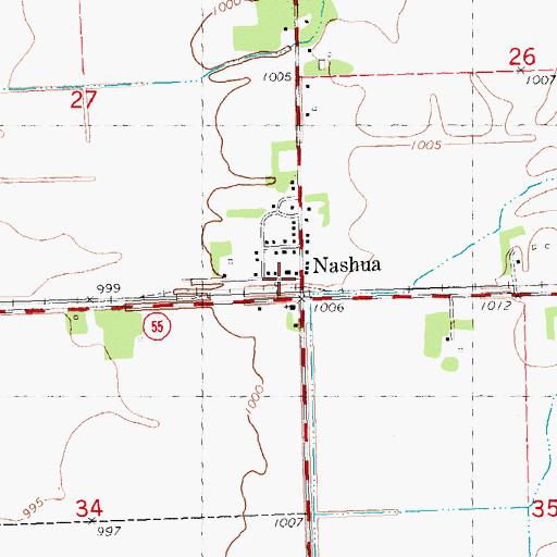 Topographic Map of Nashua, MN