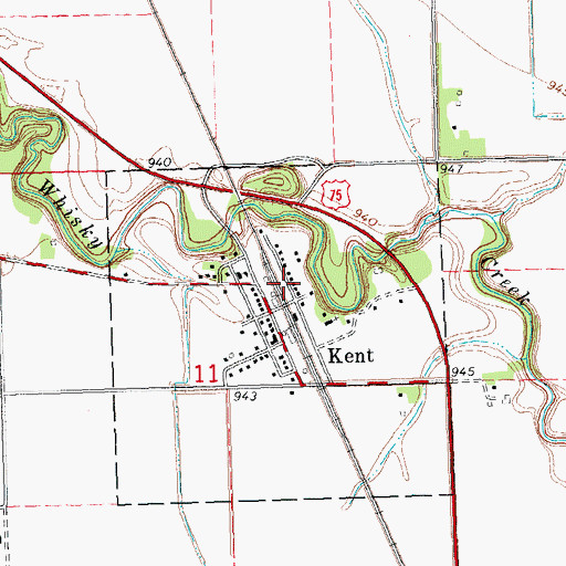 Topographic Map of Kent, MN