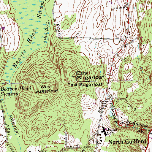 Topographic Map of East Sugarloaf, CT