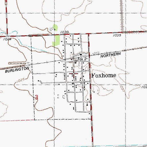 Topographic Map of Foxhome Post Office, MN