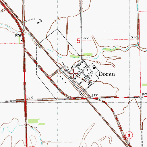Topographic Map of Doran, MN
