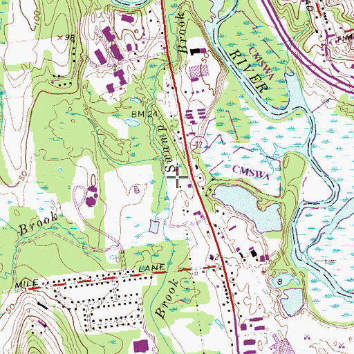 Topographic Map of East Swamp Brook, CT