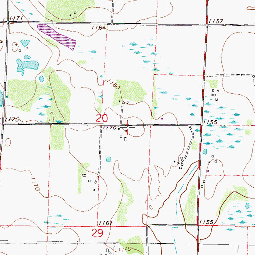 Topographic Map of Ed Cash Cemetery, MN