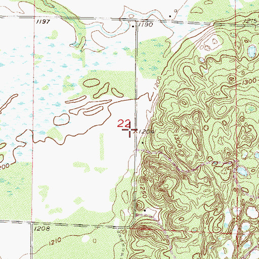 Topographic Map of Franzen Family Cemetery, MN