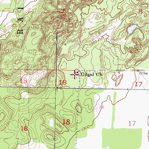 Topographic Map of Rail Prairie Union Cemetery, MN