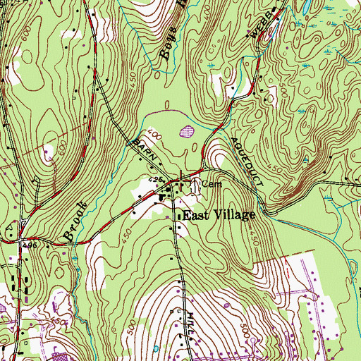 Topographic Map of East Village, CT
