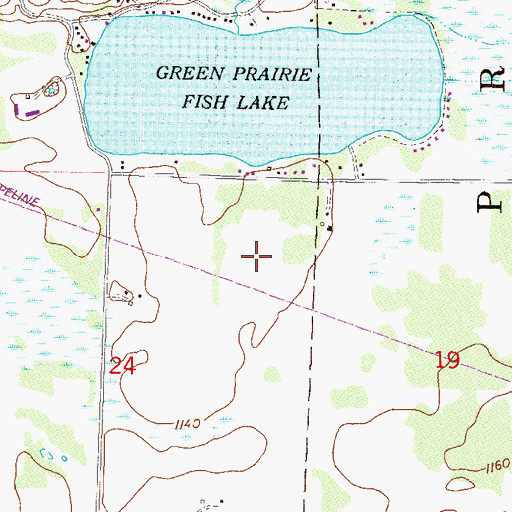 Topographic Map of Fish Lake Cemetery, MN