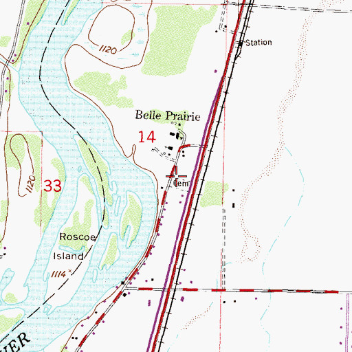 Topographic Map of Holy Family Church Cemetery, MN