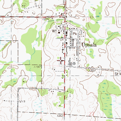 Topographic Map of Gethsemane Lutheran Church Cemetery, MN