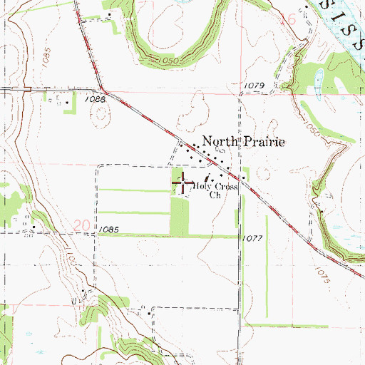 Topographic Map of Holy Cross Church Cemetery, MN