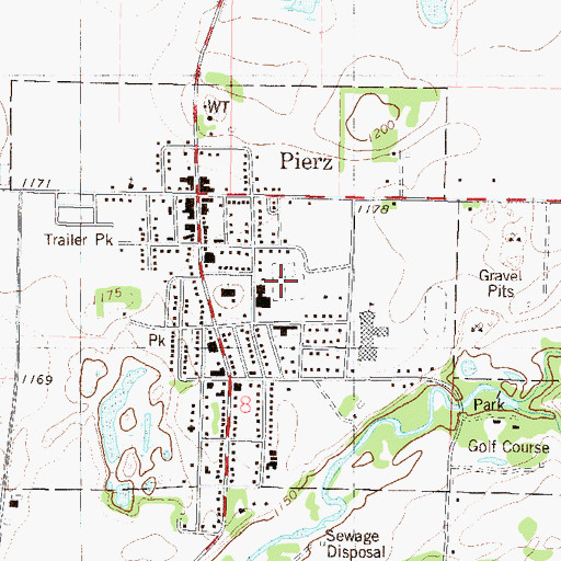 Topographic Map of Saint Joseph's Catholic Cemetery, MN