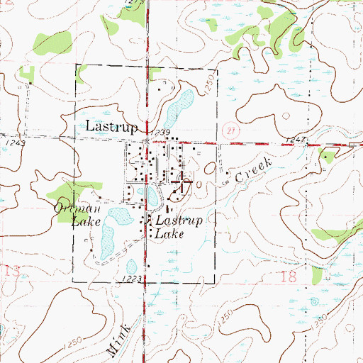 Topographic Map of Saint John Nepomucene Catholic Cemetery, MN