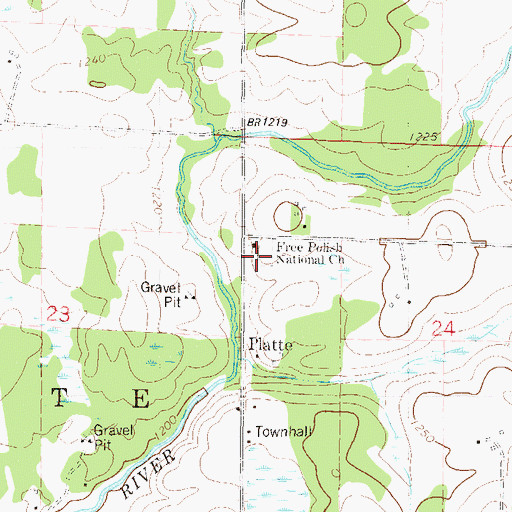 Topographic Map of Saint Mary's Catholic Community Cemetery, MN