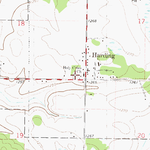 Topographic Map of Holy Cross Cemetery, MN