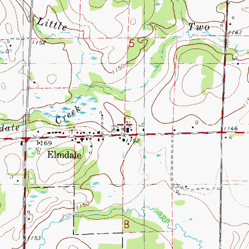 Topographic Map of Saint Edward's Church Cemetery, MN