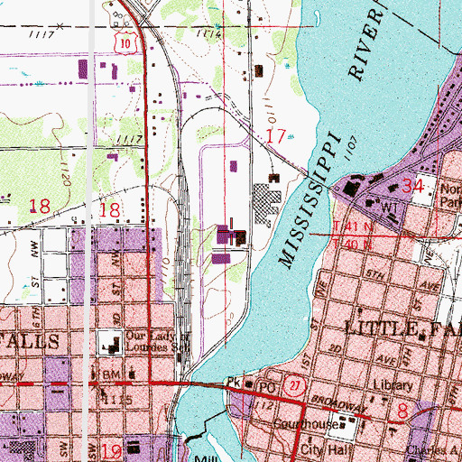 Topographic Map of First Lutheran Church, MN