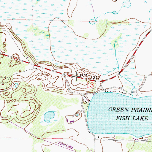 Topographic Map of Thirty-Seven Acres Resort and Campground, MN
