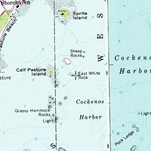 Topographic Map of East White Rock, CT