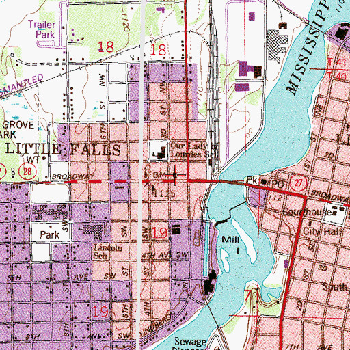 Topographic Map of Our Lady of Lourdes Church, MN