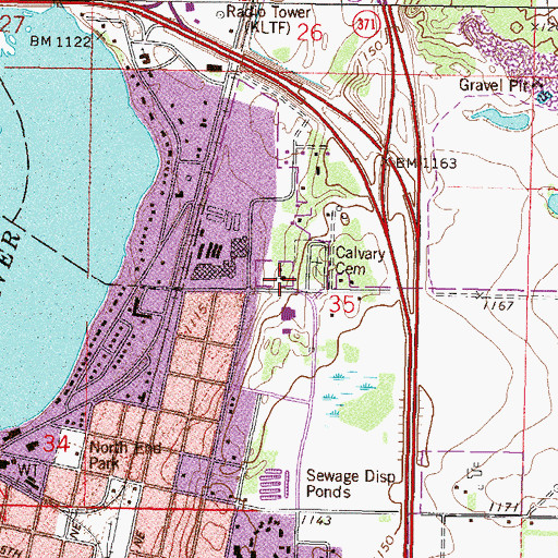 Topographic Map of Little Falls Alliance Church, MN